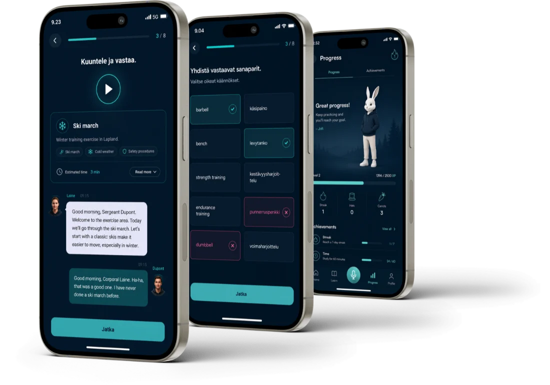 Havainnekuva AliceAI Learning -mobiilisovelluksesta